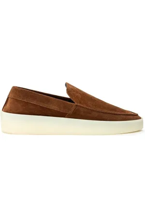 FEAR OF GOD Schoenen, Heren, Bruin, 43 EU, Leer, Bruine leren loafer met oversized zool