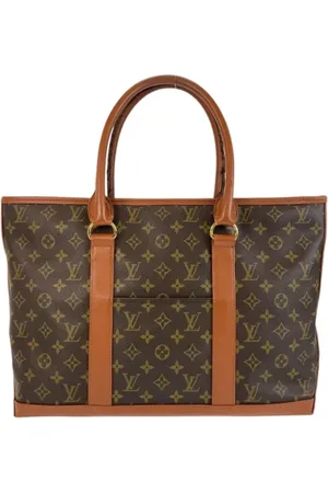 LOUIS VUITTON Pre-owned, Heren, Bruin, ONE Size, Leer, Tweedehands Canvas Louis Vuitton tassen