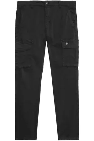 Lyle & Scott Broeken, Heren, Zwart, W34, Katoen, Cargo Broek met Zijzakken