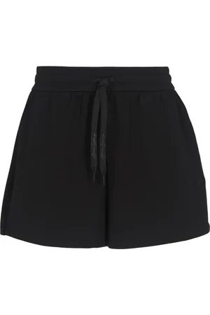 Armani Exchange Korte broeken, Dames, Zwart, L, Polyester, Dames Zwarte Shorts Regular Fit Elastische Taille