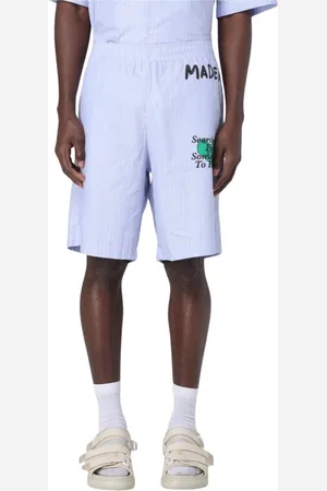 BARROW Korte broeken, Heren, Blauw, M, Katoen, Grafische Print Katoenen Shorts
