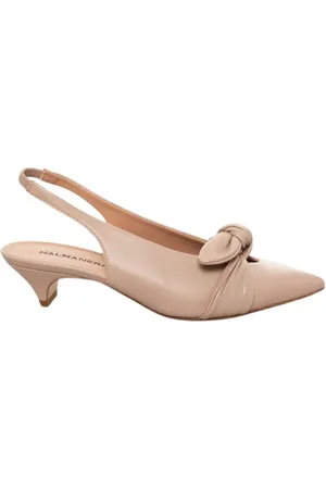 HALMANERA Schoenen, Dames, , 40 EU, Leer, Nude leren slingback sandaal met knoop
