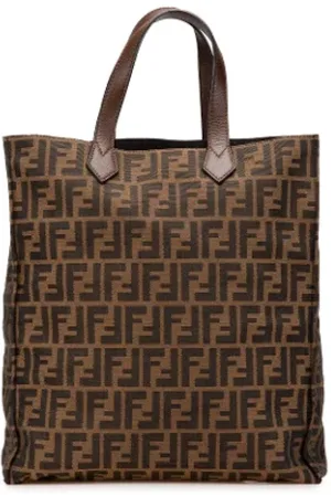 Fendi Pre-owned, Dames, Bruin, ONE Size, Leer, Pre-owned Canvas totes