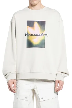 OAMC Sweatshirts & Hoodies, Heren, Wit, S, Katoen, Peacemaker Bird Crewneck Sweater