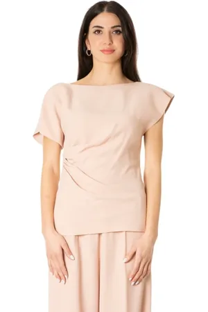 LIVIANA CONTI Blouses & Shirts, Dames, Roze, S, Onregelmatige Schouderblouse - Phard Kleur