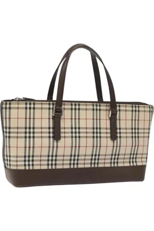 Burberry Pre-owned, Dames, , ONE Size, Leer, Tweedehands Canvas handtassen
