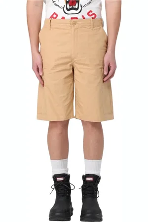 Kenzo Korte broeken, Heren, Bruin, L, Katoen, Bruine Cargo Shorts Met Veel Zakken