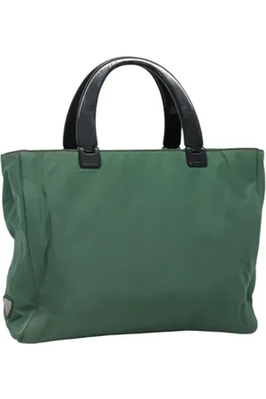 Prada Pre-owned, Dames, Groen, ONE Size, Nylon, Pre-owned Nylon handbags