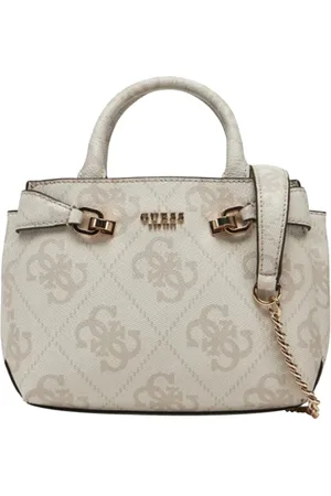 Guess Tassen, Dames, , ONE Size, Leer, Elegante witte handtas met logoprint