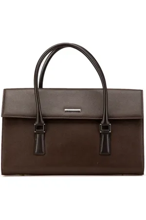 Burberry Pre-owned, Dames, Bruin, ONE Size, Leer, Tweedehands leren handtassen