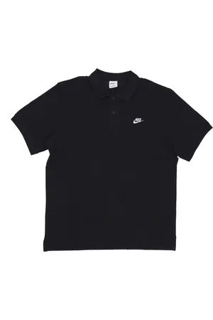Nike Tops, Heren, Zwart, XL, Katoen, Essentiële Piqué Polo Shirt Zwart/Wit