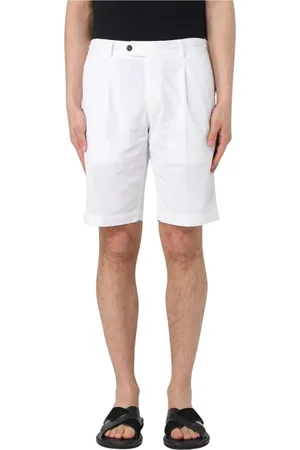 PT Torino Korte broeken, Heren, Wit, 2Xl, Katoen, Witte Geplooide Katoenen Shorts