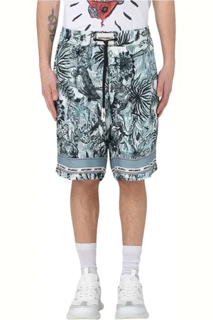 Roberto Cavalli Korte broeken, Heren, Veelkleurig, S, Grafische Print Casual Shorts