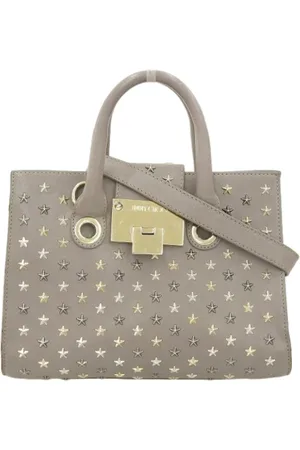 Jimmy Choo Pre-owned, Dames, Grijs, ONE Size, Leer, Tweedehands leren handtassen