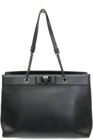 Salvatore Ferragamo Pre-owned, Dames, Zwart, ONE Size, Leer, Tweedehands leren schoudertassen