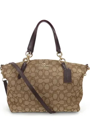 Coach Pre-owned, Dames, Bruin, ONE Size, Tweedehands Canvas handtassen