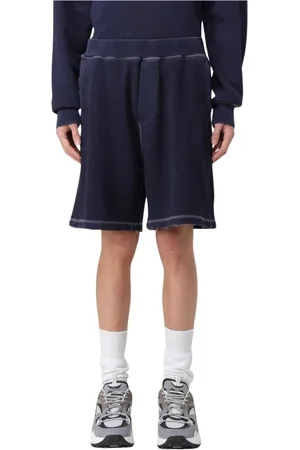 Dsquared2 Korte broeken, Heren, Blauw, L, Katoen, Versleten Marineblauwe Shorts