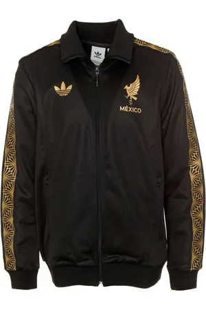 adidas Sweatshirts & Hoodies, Heren, Zwart, L, Mexico Goud Track Top