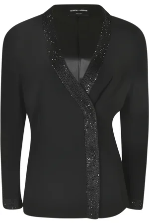 Giorgio Armani Jassen, Dames, Zwart, M, Stijlvolle Jassen Collectie