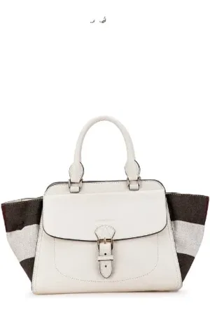 Burberry Pre-owned, Dames, Wit, ONE Size, Leer, Tweedehands leren handtassen