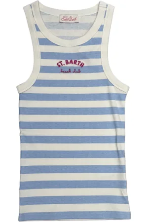 MC2 SAINT BARTH Tops, Dames, Blauw, S, Stijlvolle Tanktop voor de Zomer