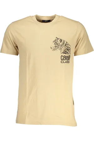 Roberto Cavalli Tops, Heren, , 2Xl, Korte Mouw Logo Print T-Shirt