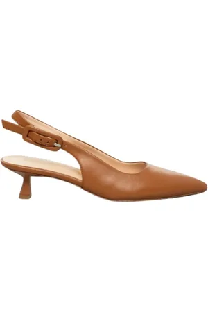 BIANCA DI Schoenen, Dames, Bruin, 39 EU, Leer, Leren slingback sandaal in cognac