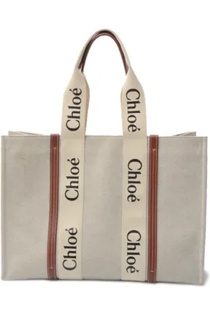 Chloé Pre-owned, Dames, Wit, ONE Size, Leer, Tweedehands Canvas handtassen