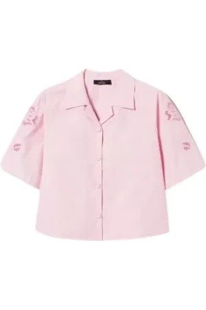 Twin-Set Blouses & Shirts, Dames, Roze, S, Popeline Overhemd voor Vrouwen