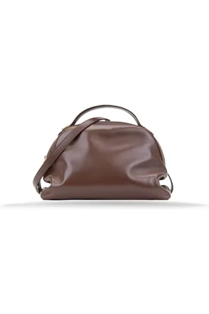 Borbonese Tassen, Dames, Bruin, ONE Size, Leer, Dames schoudertas met rits