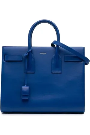 Saint Laurent Pre-owned, Dames, Blauw, ONE Size, Leer, Tweedehands leren handtassen