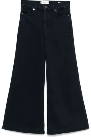 Frame Jeans, Dames, Zwart, W26, Crop Palazzo Broek voor Ontspannen Dagen