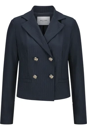 Nicowa Jassen, Dames, Zwart, M, Elegant Pinstripe Blazer