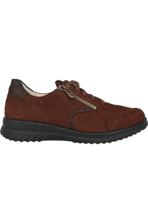 Ganter Schoenen, Dames, Bruin, 37 EU, Comfortabele brede pasvorm dames sneaker - Bruin