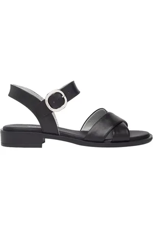 Nero Giardini Schoenen, Dames, Zwart, 37 EU, Leer, Zwarte leren blokhak sandalen