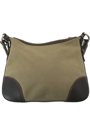 Prada Pre-owned, Dames, Bruin, ONE Size, Pre-owned Canvas crossbody-bags