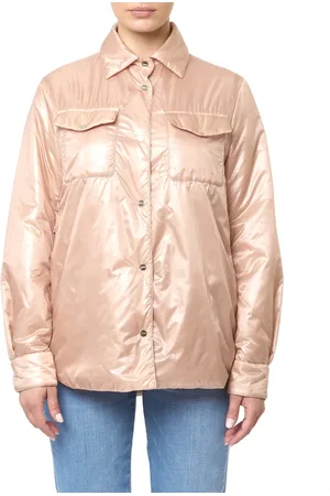 HERNO Jassen, Dames, Roze, S, Nylon, Lichtroze jas met metalen knopen