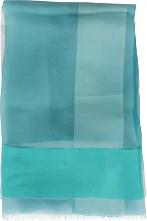 Faliero Sarti Accessoires, Dames, Groen, ONE Size, Elegant Aqua Zijden Franje Sjaal