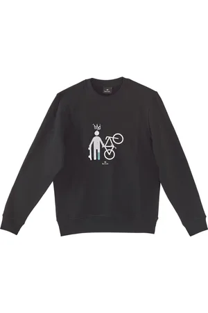 Paul Smith Sweatshirts & Hoodies, Heren, Zwart, XL, Katoen, Skater en Fiets Geborduurde Sweater