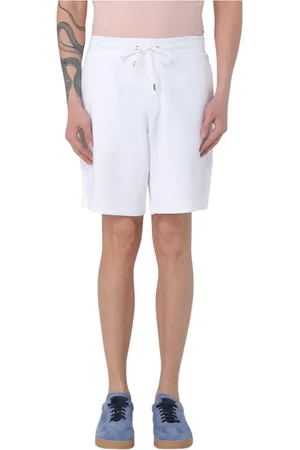 Michael Kors Korte broeken, Heren, Wit, L, Witte Op Maat Gemaakte Shorts Stijlvol Veelzijdig