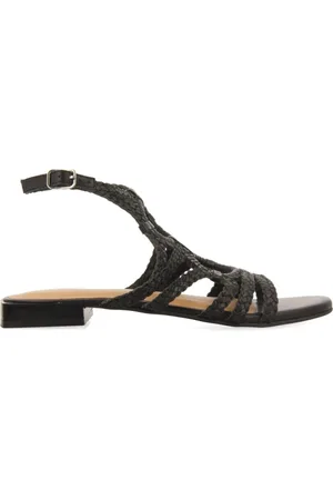 Gioseppo Schoenen, Dames, Zwart, 37 EU, Leer, Gevlochten leren sandaal met gespsluiting