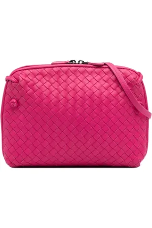 Bottega Veneta Pre-owned, Dames, Roze, ONE Size, Leer, Pre-owned Leather crossbody-bags