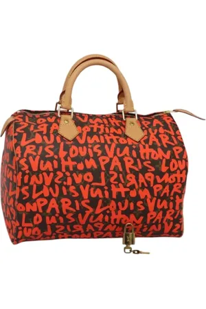 LOUIS VUITTON Pre-owned, Dames, Rood, ONE Size, Leer, Tweedehands Canvas handtassen