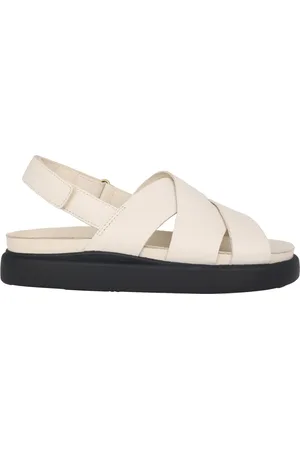Clarks Schoenen, Dames, Wit, 39 1/2 EU, Leer, Off Damesandaal - Zomercollectie