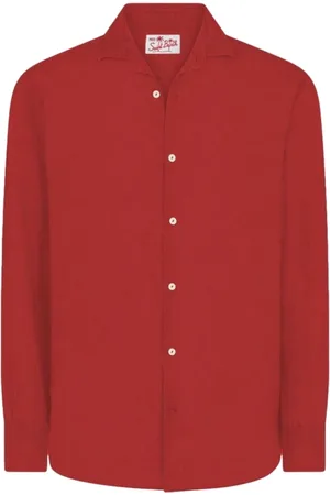 MC2 SAINT BARTH Overhemden, Heren, Rood, XL, Linnen, Linnen T-shirt
