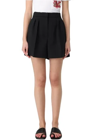 Max Mara Korte broeken, Dames, Zwart, S, Elegante Geplooide Shorts