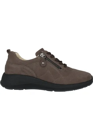 Waldläufer Schoenen, Dames, Grijs, 42 EU, Leer, Brede pasvorm damessneakers - Grijs