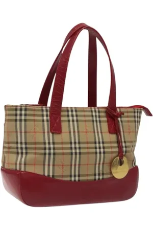 Burberry Pre-owned, Dames, , ONE Size, Leer, Tweedehands Canvas handtassen