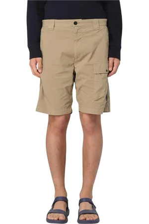 C.P. Company Korte broeken, Heren, Groen, S, Blauwe Cargo Shorts met Ritssluiting