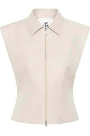 Karen by Simonsen Jassen, Dames, , M, Natuurlijke Melange Top Blouse